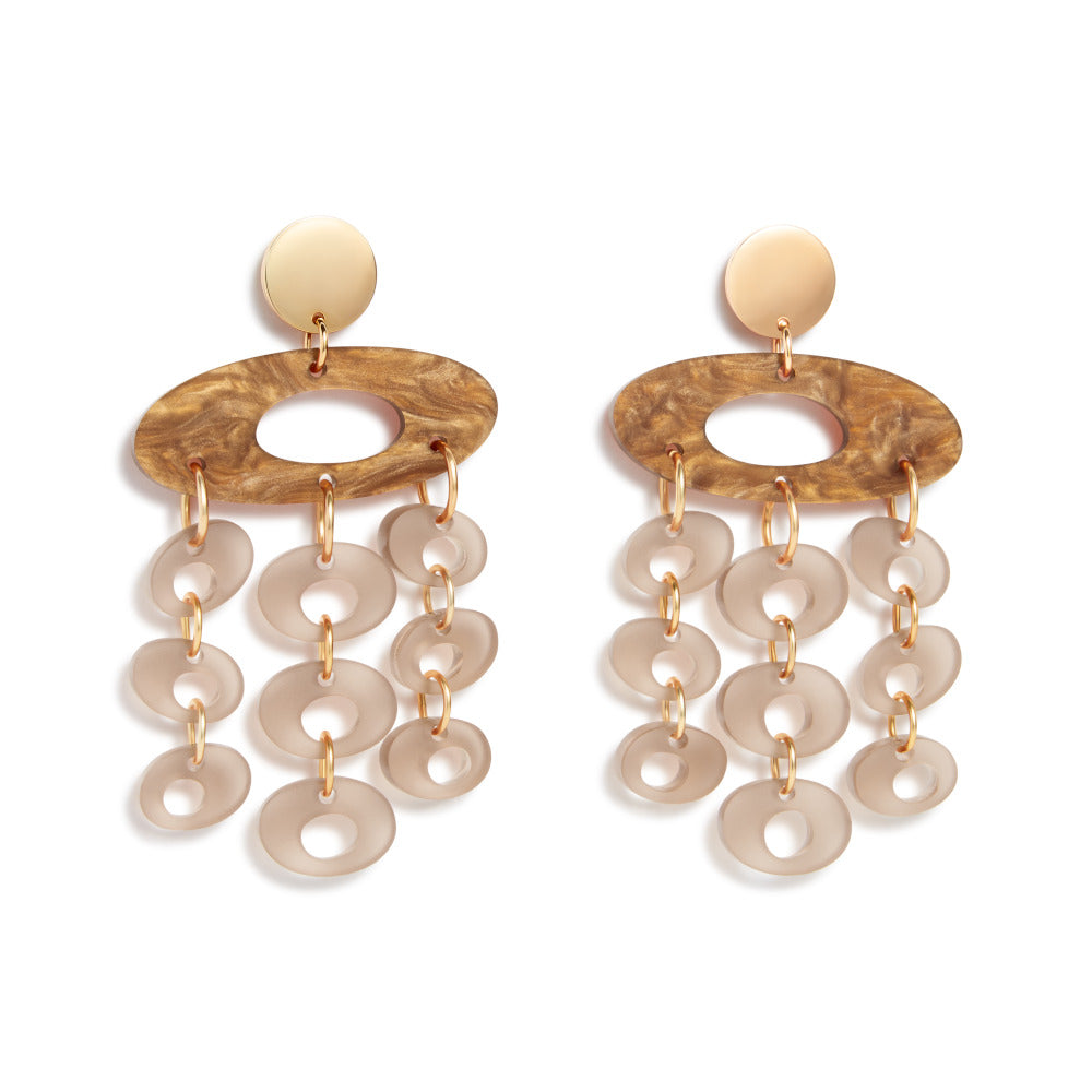 Hepworth Chandelier Earrings - Mocha & Champagne