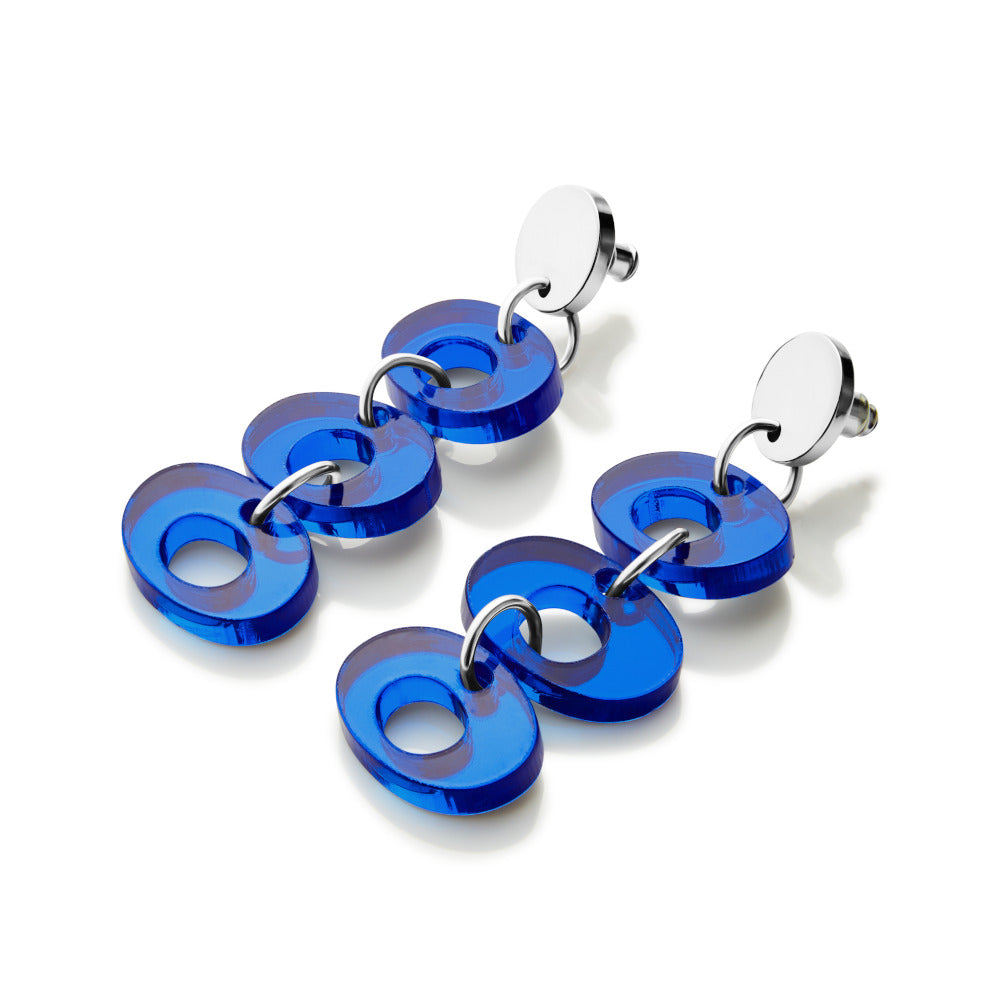 Hepworth Drop Earrings - Blue Mirror