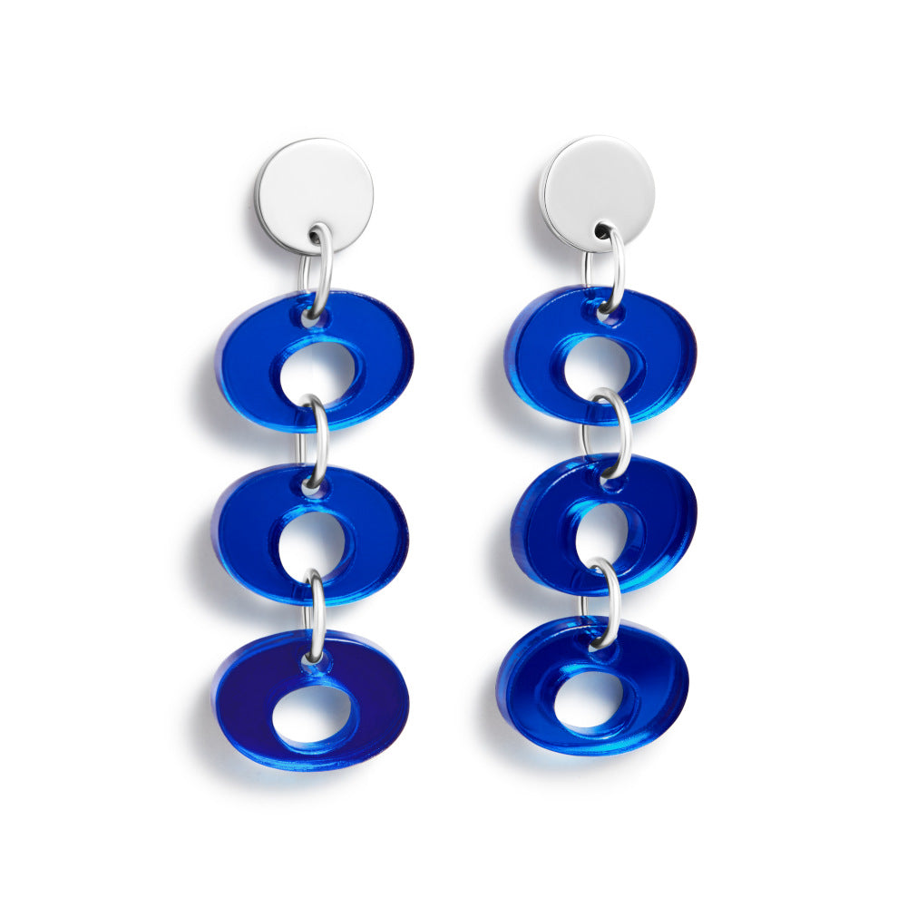 Hepworth Drop Earrings - Blue Mirror