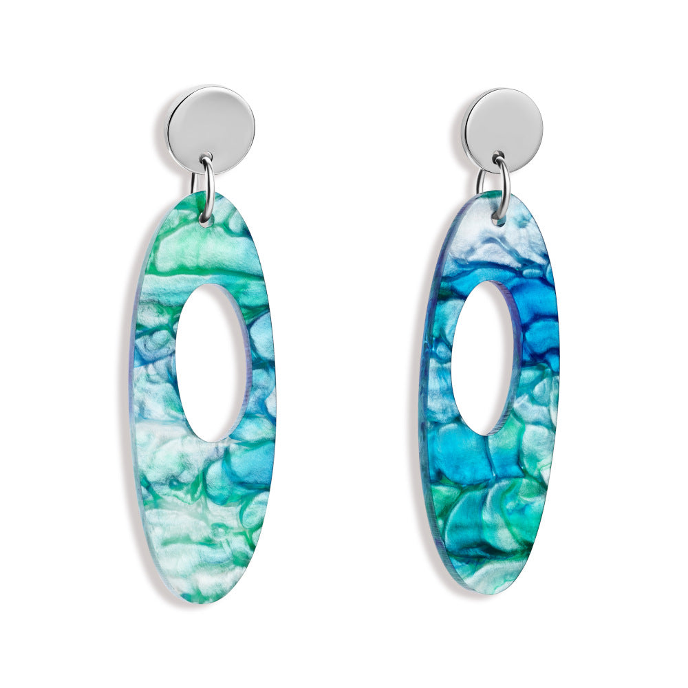 Hepworth Earrings - Blue & Green Lava