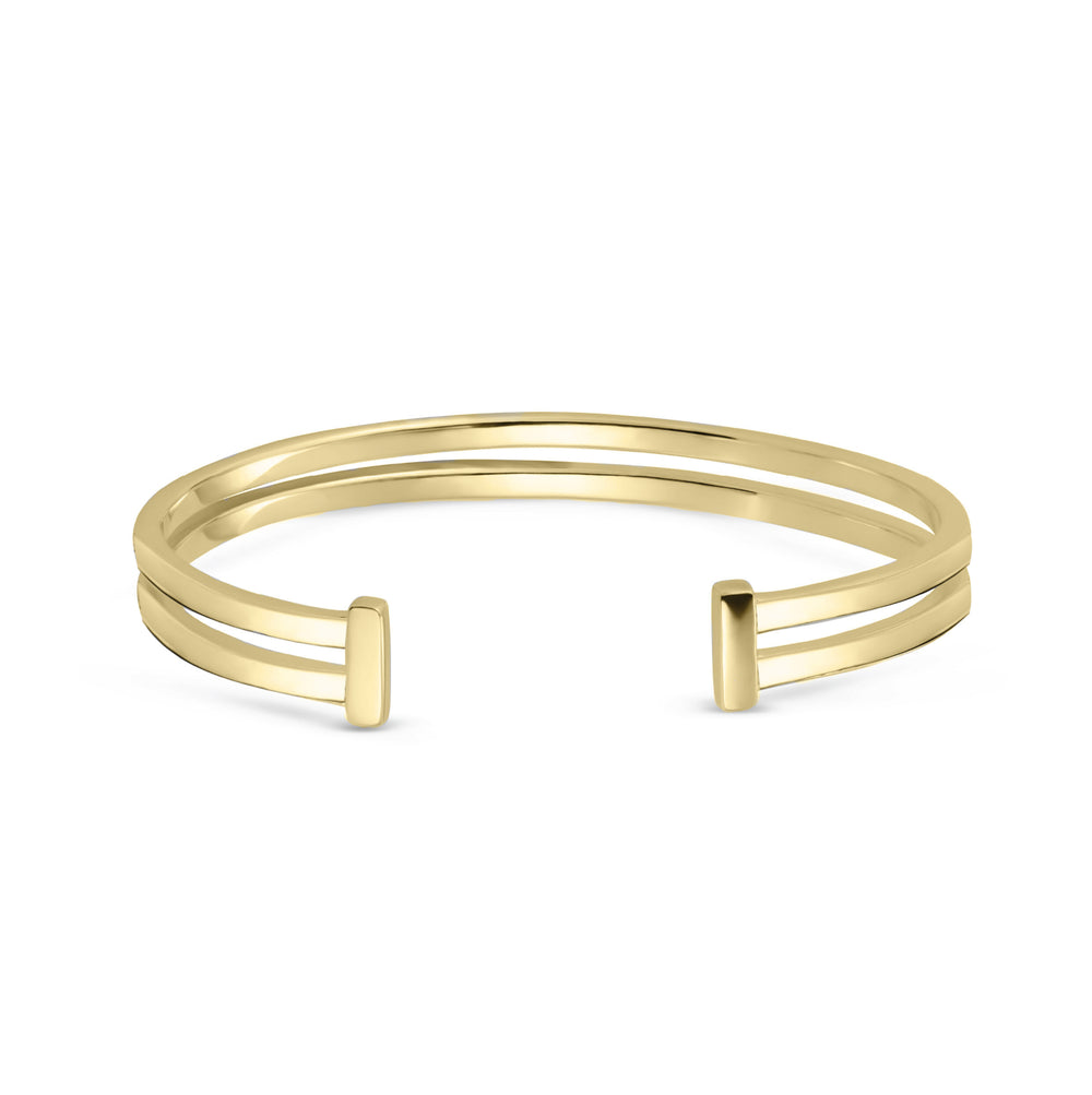 Double Hoop Cuff Bracelet - Gold Vermeil