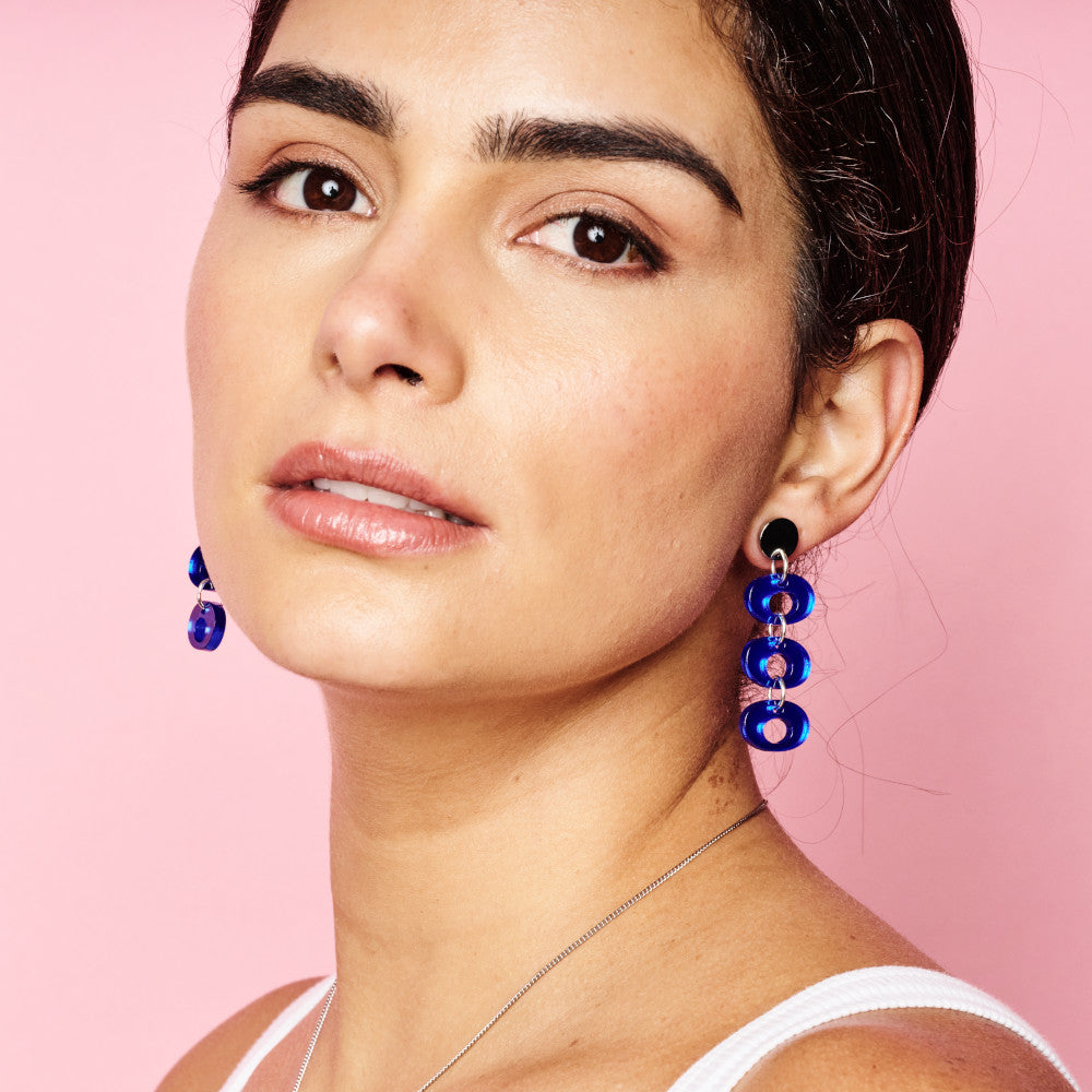 Hepworth Drop Earrings - Blue Mirror